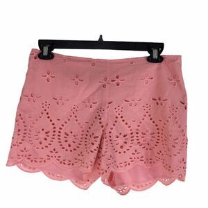Southern Tide Shorts Womens Alice Scalloped Eyelet Lace Pink Size 10 NWT